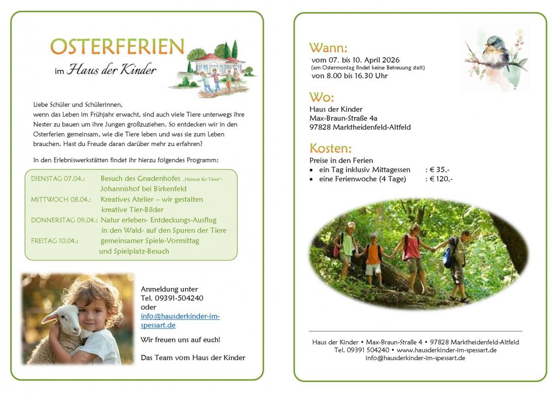 Flyer Osterferien 2026